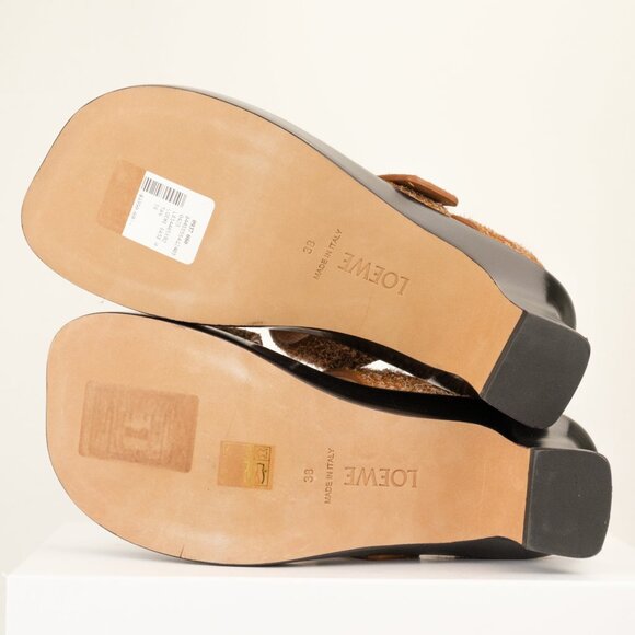 Loewe 70mm ‘Ease’ Platform Sandals, Brushed Suede, Tan, EU 38 - Picture 8 of 11